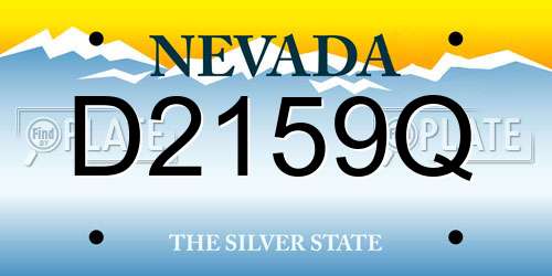 D2159Q Nevada License Plate