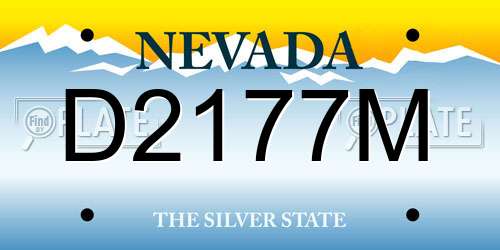 D2177M Nevada License Plate
