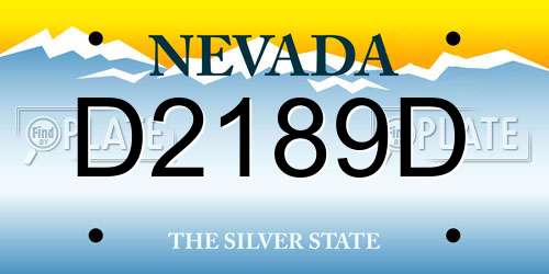 D2189D Nevada License Plate