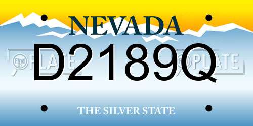 D2189Q Nevada License Plate