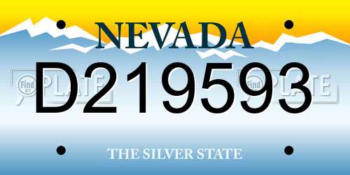 D219593 Nevada License Plate