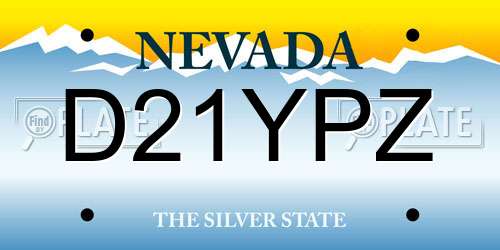 D21YPZ Nevada License Plate
