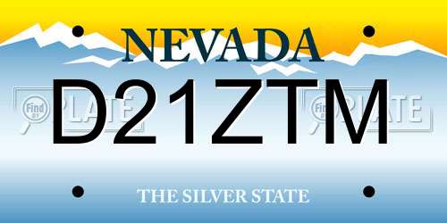 D21ZTM Nevada License Plate