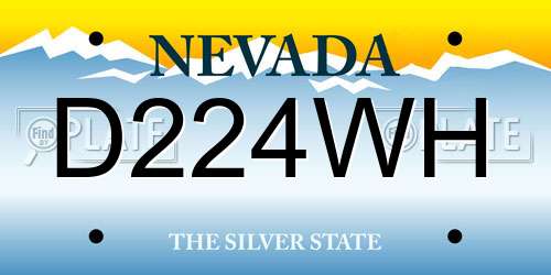 D224WH Nevada License Plate