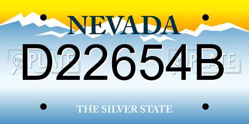 D22654B Nevada License Plate