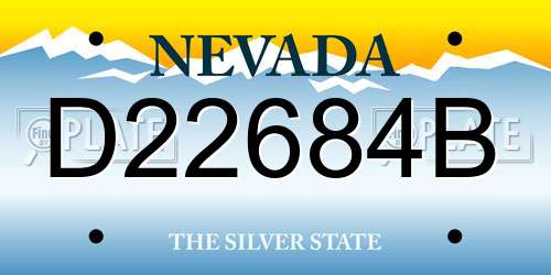 D22684B Nevada License Plate