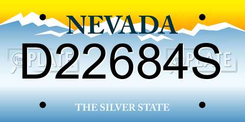 D22684S Nevada License Plate