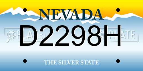 D2298H Nevada License Plate