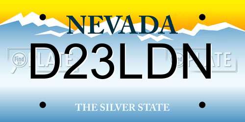 D23LDN Nevada License Plate