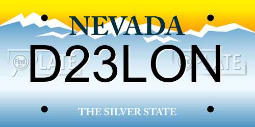 D23LON Nevada License Plate