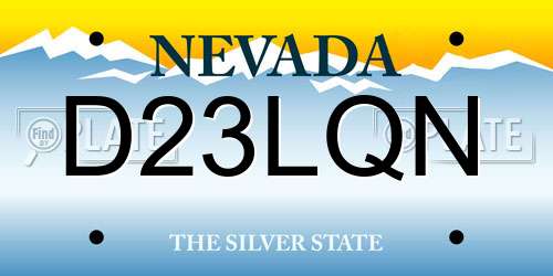 D23LQN Nevada License Plate