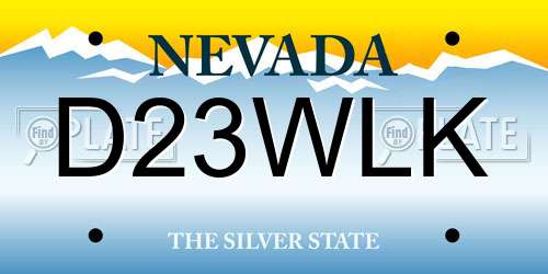 D23WLK Nevada License Plate