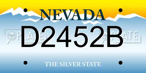 D2452B Nevada License Plate