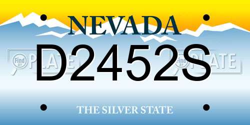 D2452S Nevada License Plate