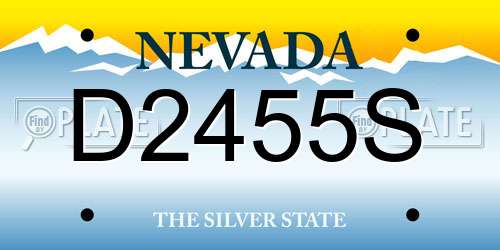 D2455S Nevada License Plate