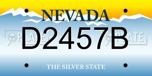 D2457B Nevada License Plate