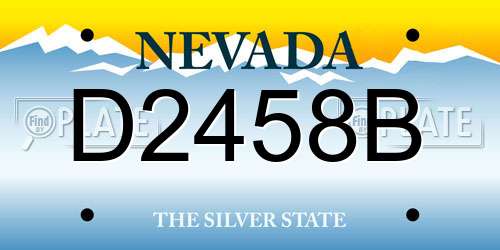 D2458B Nevada License Plate
