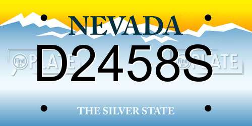 D2458S Nevada License Plate
