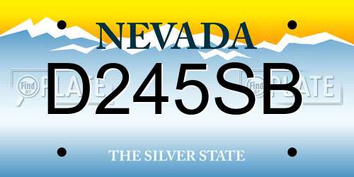 D245SB Nevada License Plate