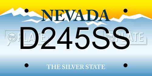 D245SS Nevada License Plate