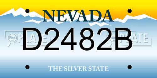 D2482B Nevada License Plate