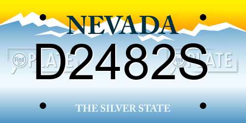D2482S Nevada License Plate