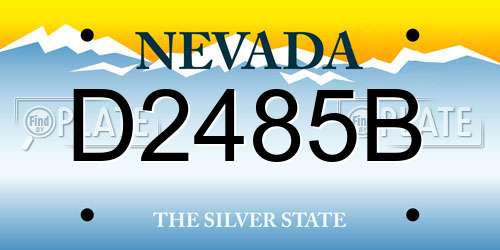 D2485B Nevada License Plate