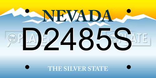 D2485S Nevada License Plate