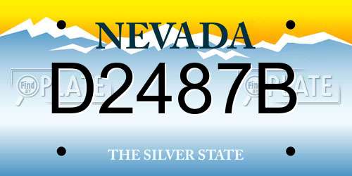 D2487B Nevada License Plate