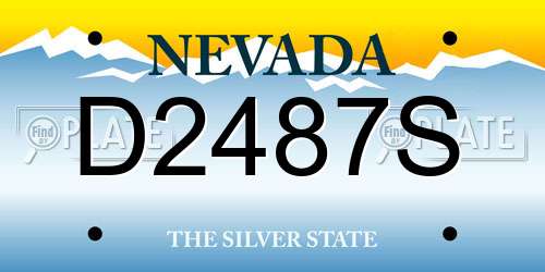 D2487S Nevada License Plate