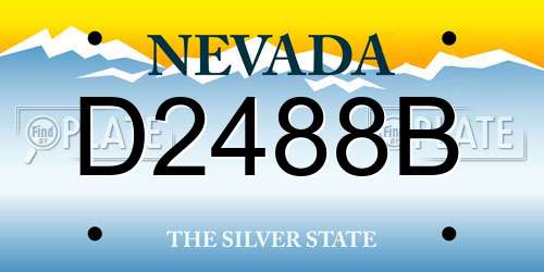D2488B Nevada License Plate