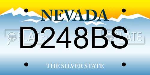 D248BS Nevada License Plate