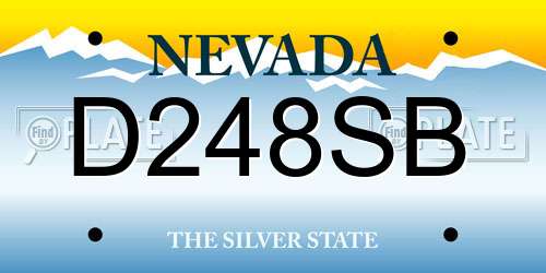 D248SB Nevada License Plate