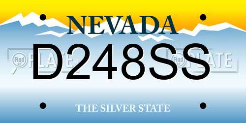 D248SS Nevada License Plate
