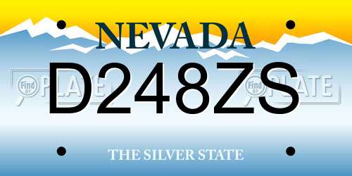 D248ZS Nevada License Plate
