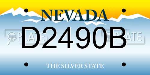 D2490B Nevada License Plate