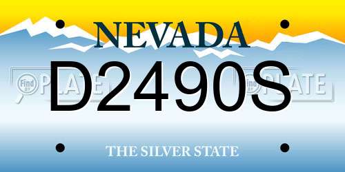 D2490S Nevada License Plate