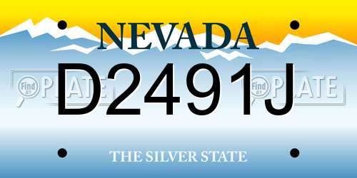 D2491J Nevada License Plate