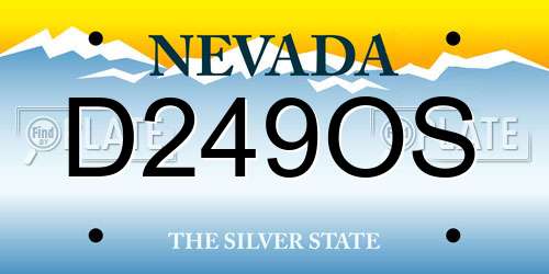 D249OS Nevada License Plate