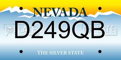 D249QB Nevada License Plate