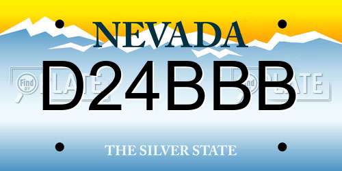 D24BBB Nevada License Plate