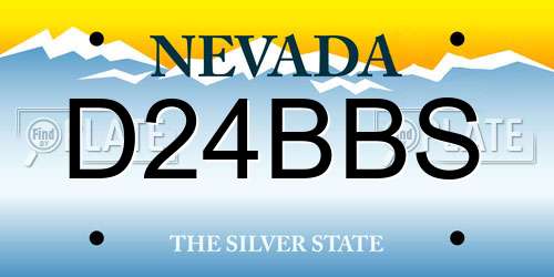 D24BBS Nevada License Plate