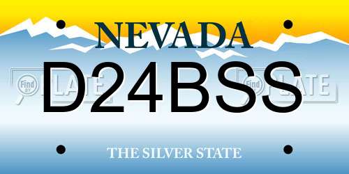 D24BSS Nevada License Plate