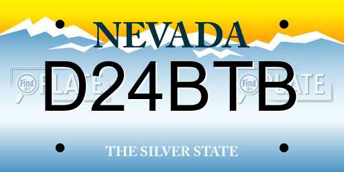 D24BTB Nevada License Plate