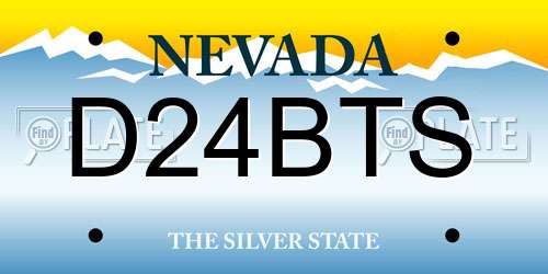 D24BTS Nevada License Plate