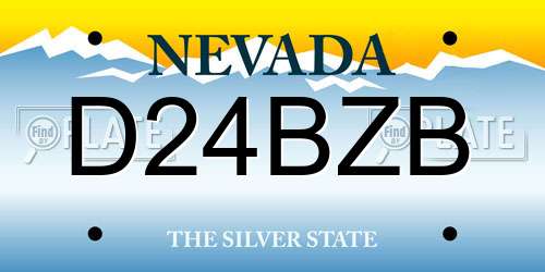 D24BZB Nevada License Plate