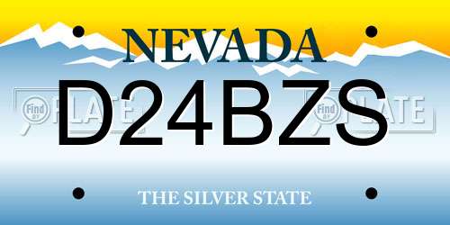 D24BZS Nevada License Plate