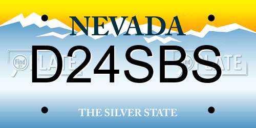 D24SBS Nevada License Plate