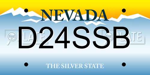D24SSB Nevada License Plate
