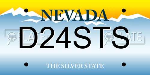 D24STS Nevada License Plate